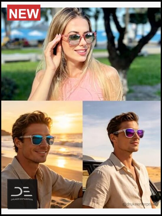 3 Pack Polarized Square Sunglasses UV Protection Trendy Shades main image 6